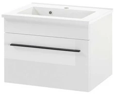 Praustuvo spintelė + praustuvė Cantara, 60 cm, baltas blizgesys