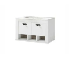 Praustuvo spintelė + praustuvė Florenz 82 cm, balta/ruda