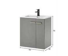 Praustuvo spintelė + praustuvė Solid, 70 cm, antracitas