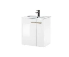Praustuvo spintelė + praustuvė Solid, 70 cm, baltas blizgus