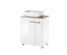 Praustuvo spintelė + praustuvė Solid, 82 cm, baltas blizgus