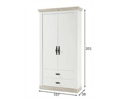Prieškambario spinta Imv Florenz, 107 cm, balta/ąžuolas