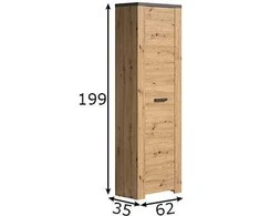 Prieškambario spintelė Follow ąžuolinė / pilka