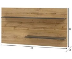 Sieninė lentyna City, 150 cm, antracitas/ąžuolinė