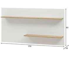 Sieninė lentyna City, 150 cm, balta/ąžuolinė