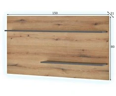 Sieninė lentyna Imv City, 150 cm, ažuolinė/antracitas