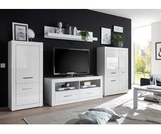 Spinta Bianco, 66 x 35 x 142 cm, baltas blizgesys