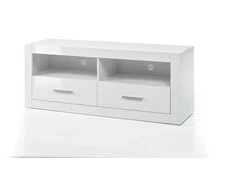 TV stovas Bianco, 150 cm, baltas blizgesys