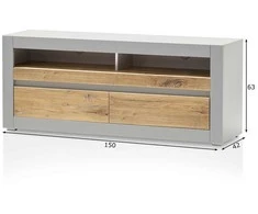 TV stovas Casablanca, 150 cm, ąžuolinė/matinė pilka