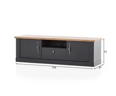 TV stovas Catania, 158 cm, ąžuolinė/antracitas