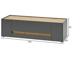 TV stovas City, 140 cm, antracitas/ąžuolinė