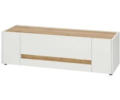 TV stovas City, 140 cm, balta/ąžuolinė