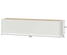 TV stovas City, 150 cm, balta/ąžuolinė