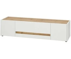 TV stovas City, 170 cm, balta/ąžuolinė
