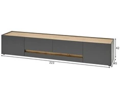 TV staliukas TV stovas City, 223 cm, antracitas/ąžuolinė