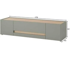 TV stovas Imv City, 170 cm, žalias/ąžuolas