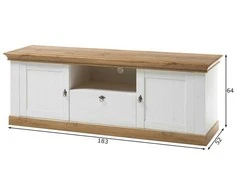 TV stovas Imv Landhaus, 183 cm, baltoji pušis/ąžuolas