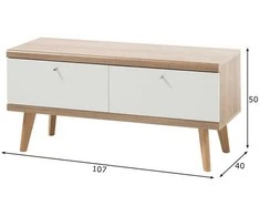 TV staliukas TV stovas Imv Lena, 107 cm, balta/ąžuolinė