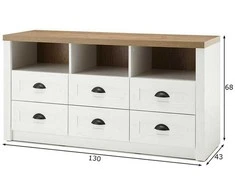 TV stovas Imv Provence, 130 cm, baltoji pušis/ąžuolas