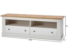 TV staliukas TV stovas Imv Westminster, 153 cm, balta/ąžuolinė