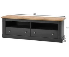 TV stovas Imv Westminster, 153 cm, tamsiai pilka/ąžuolinė