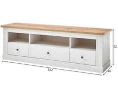 TV stovas Imv Westminster, 162 cm, balta/ąžuolinė