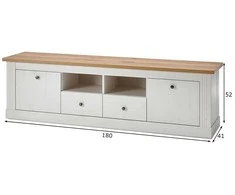 TV staliukas TV stovas Imv Westminster, 180 cm, balta/ąžuolinė