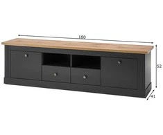 TV stovas Imv Westminster, 180 cm, tamsiai pilka/ąžuolinė