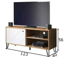 TV staliukas TV stovas Touch matinis baltas / ąžuolas