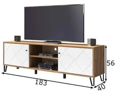TV stovas Touch matinis baltas / ąžuolas
