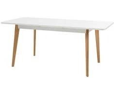Valgomojo stalas Lena, 140-180 x 80 x 75 cm, balta / ąžuolas