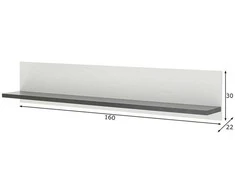 Virtuvės lentyna Imv Sherwood, 160 cm, balta/pilka