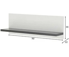 Virtuvės lentyna Imv Sherwood, 90 cm, balta/pilka