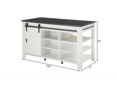 Virtuvės sala Imv Sherwood, 162 cm, balta/pilka