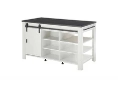 Virtuvės sala Imv Sherwood, 162 cm, balta/pilka