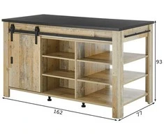 Virtuvės sala Imv Sherwood, 162 cm, ruda/pilka