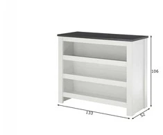 Virtuvės spintelė Imv Sherwood, 130 cm, balta/pilka