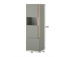 Vitrinos spintelė Imv City, 157 cm, žalias/ąžuolas