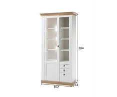 Vitrinos spintelė Imv Landhaus, 102 cm, baltoji pušis/ąžuolas