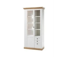 Vitrinos spintelė Imv Landhaus, 102 cm, baltoji pušis/ąžuolas