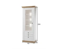 Vitrinos spintelė Imv Landhaus, 82 cm, baltoji pušis/ąžuolas