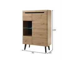 Vitrinos spintelė Imv Torge, 90 cm, ąžuolas