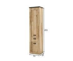 Vonios spintelė Sherwood, 93 cm, ruda/pilka