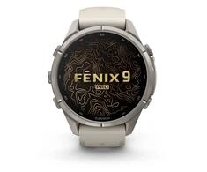 Išmanusis laikrodis Garmin fēnix® 9 Pro – 43mm, Titanas su rūko pilkos / tamsios smiltainio spalvos silikoniniu dirželiu | 010-04335-86