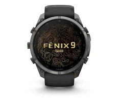Išmanusis laikrodis Garmin fēnix® 9 Pro – 51mm, Pilkos anglies spalvos DLC titanas su juodos / akmenėlių pilkos spalvos silikoniniu dirželiu | 010-04337-16