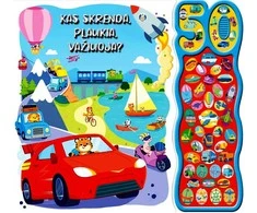 KNYGA "Kas skrenda, plaukia, važiuoja? Su 50 garsų", 12+ mėn.