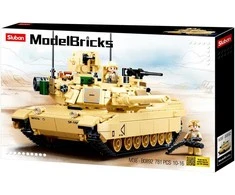 Sluban M1A2 SEP V2 Abrams kovinio tanko konstruktorius – 781 detalių, 29 cm, 6+