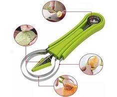 Winder Home 3-in-1 nerūdijančio plieno vaisių įrankis – skaptuoklis, griežinėlių formuotojas ir minkštimo semtuvėlis