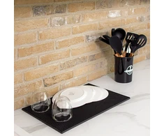 Winder Home Indų džiovyklė barui ir virtuvei – neslystanti XXL 45×30 cm, juoda Džiovinimo kilimėlis