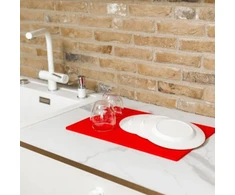 Winder Home Indų džiovyklė barui ir virtuvei – neslystanti XXL 45×30 cm, raudona indų džiovinimo kilimėlis